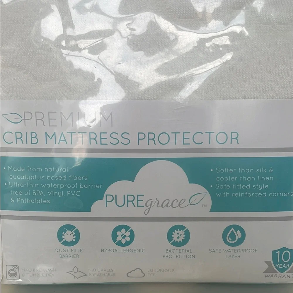 White Crib Mattress Cover Waterproof Hypoallergenic